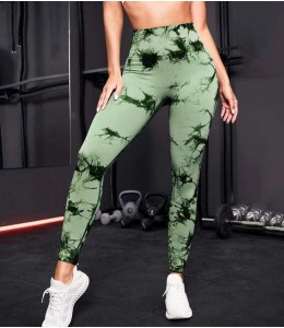 Мраморные бесшовные леггинсы с Пуш-ап для фитнеса Leggings PUSH-UP Marble 02 (Green)